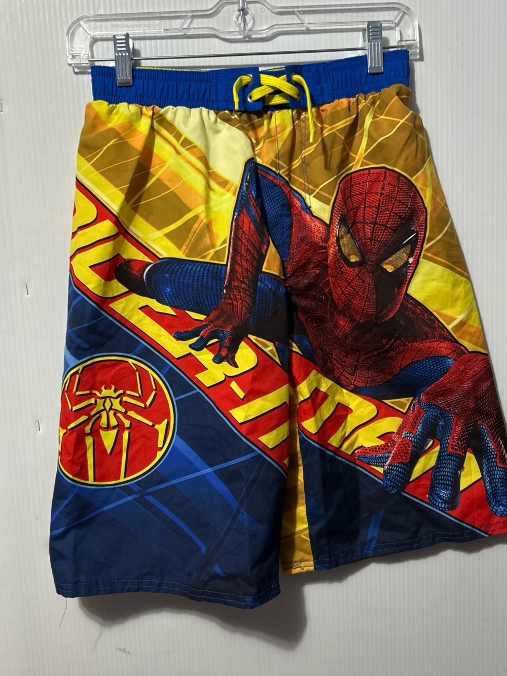 Spiderman Boys Blue, Red & Yellow Swim Trunks